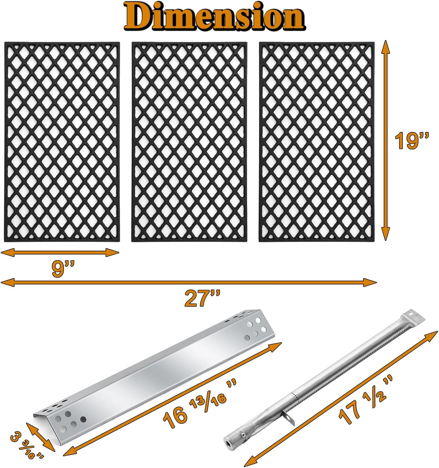 GR2210601-MM-00 Replacement Parts for Members Mark Grill Parts 5 Burner GR2210601 GR 2210601-MM-00 Sam’s Club GR2210601MM00 Grill Grates BMHP7 614714 Heat Shield 16261 Burner 09431 Crossover