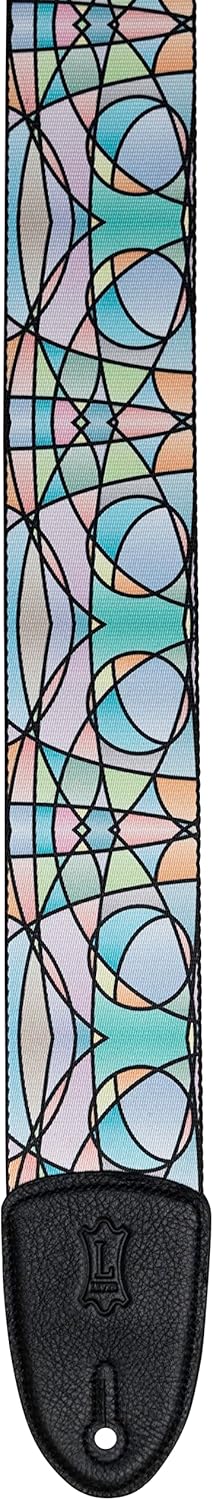Levy's Leathers 3" Stained Glass Guitar Strap with Pastel Colors Design; (MP3SG-007)