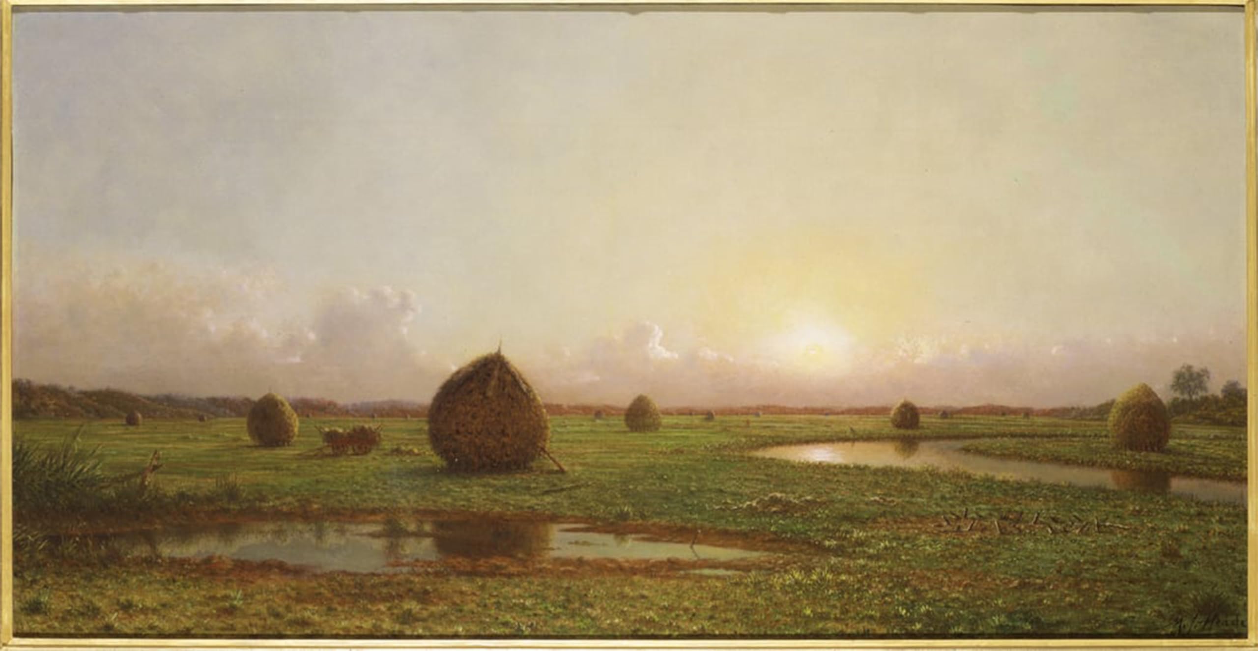 Artxlxxbn No Frame Famous Painting Canvas Artwork Graffiti Print Haystacks By Martins Johnson Heade Portrait Canvas Image For Home Decor 60X90cm
