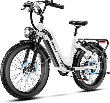 SASIKEIBIKE Electric Bike for Adults, 1500w Peak Motor Faster Ebike with Pedals, 48V 20Ah Removable Battery 70 Miles Adult Electric Bicycles, 24" Fat Tire Electric Bike 7 Speed for Man Women Commuter