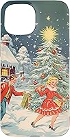 Vista 6 de iPhone 16 Vintage 1950s Nostalgia Christmas Snowflakes Christmas Tree Case