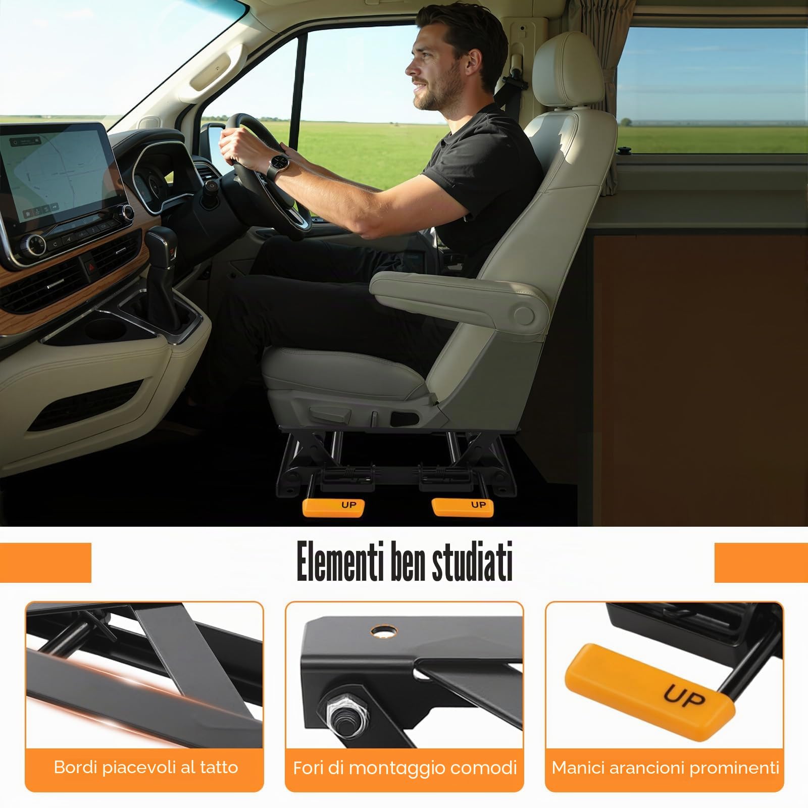 Sedile auto regolabile in altezza, altezza del sedile, altezza del sedile, 7 – 13 cm, aiuto universale per sedili dell'auto, linea di visibilità del conducente migliorata