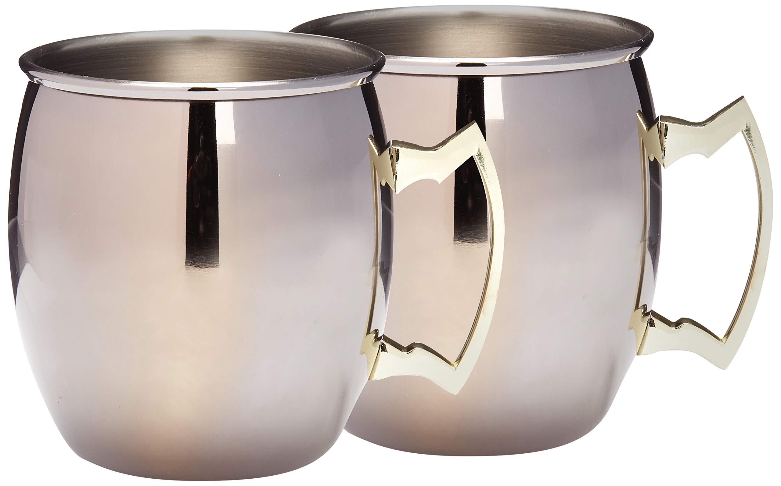 Visol VAC374SET Kremlin Gun Metal Finish Moscow Mule Mugs with Engraving - Set of 2