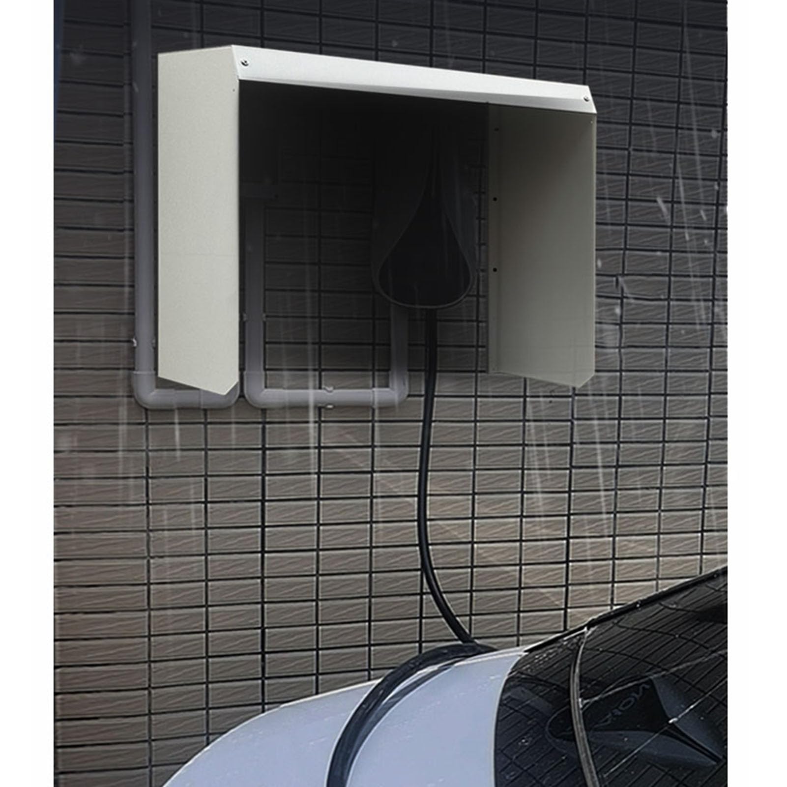 Toldo de metal resistente a la intemperie para estación de carga de vehículos eléctricos. Refugio duradero para exteriores con diseño resistente a la intemperie para protección de carga de vehículos