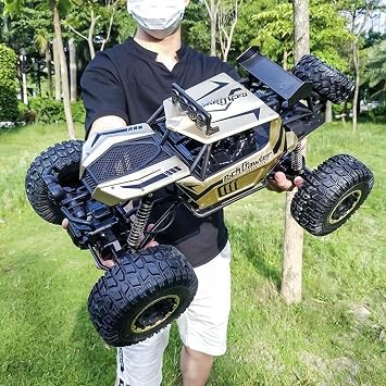 1/8 Scale Large Alloy Off-Road Remote Control Car, All-Terrain 45  Climbing RC Car, 4WD Big Foot Monster Drift RC Car, 4X4 Independent Shock Absorber, Gift for Kids and Adults