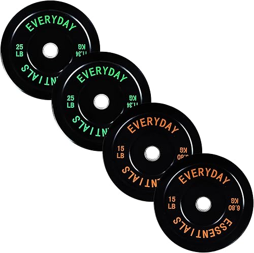 Miniatura 11 de Fitvids Placas de Tope Olímpicas de 2 Pulgadas, Placas de Peso Perfectas para Levantamiento de Pesas y Entrenamiento de Fuerza, Múltiples Pesos