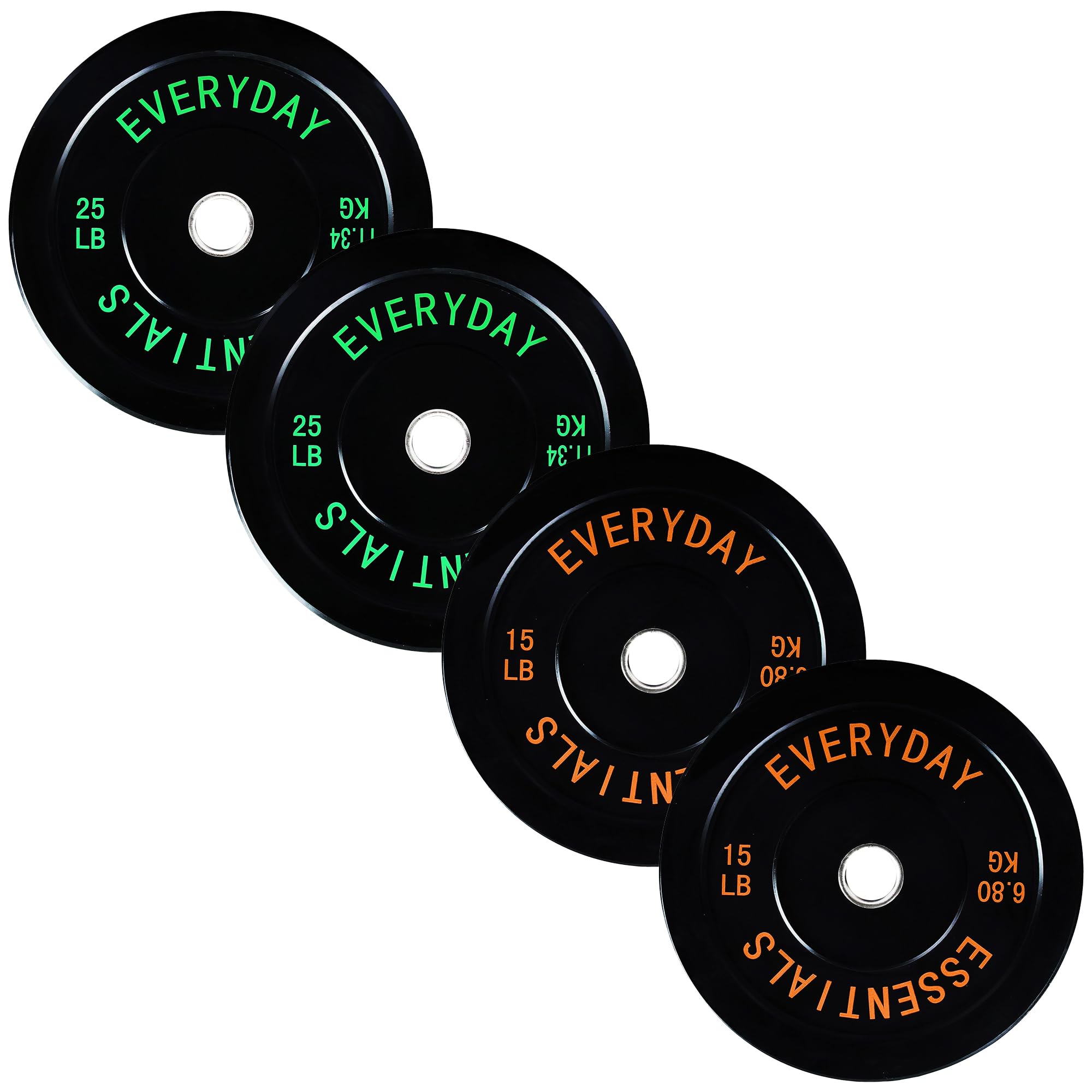 2-Inch Olympic Bumper Plates, Perfect Weight Plates for Weightlifting and Strength Training, Multiple Weights Available