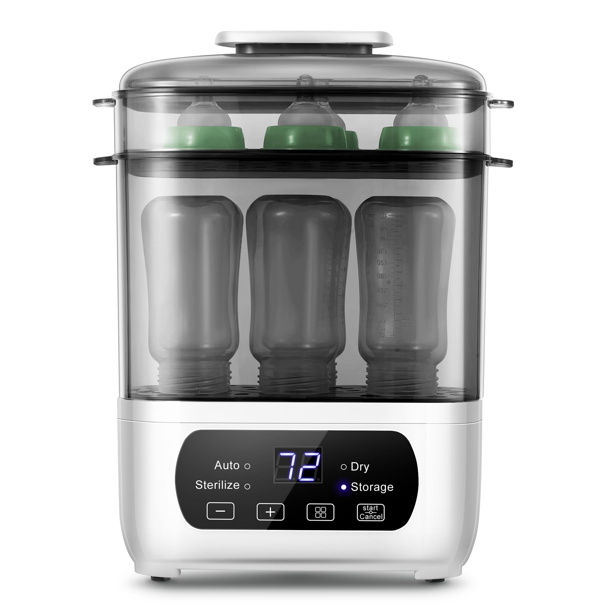 Baby Bottle Steamer and Dryer, Electric Steamer and Dryer for Baby Bottles, 4-in-1 Bottle Steamer and Dryer, Universal Fit for All Bottles, LED Touch Screen, Auto Shut-Off