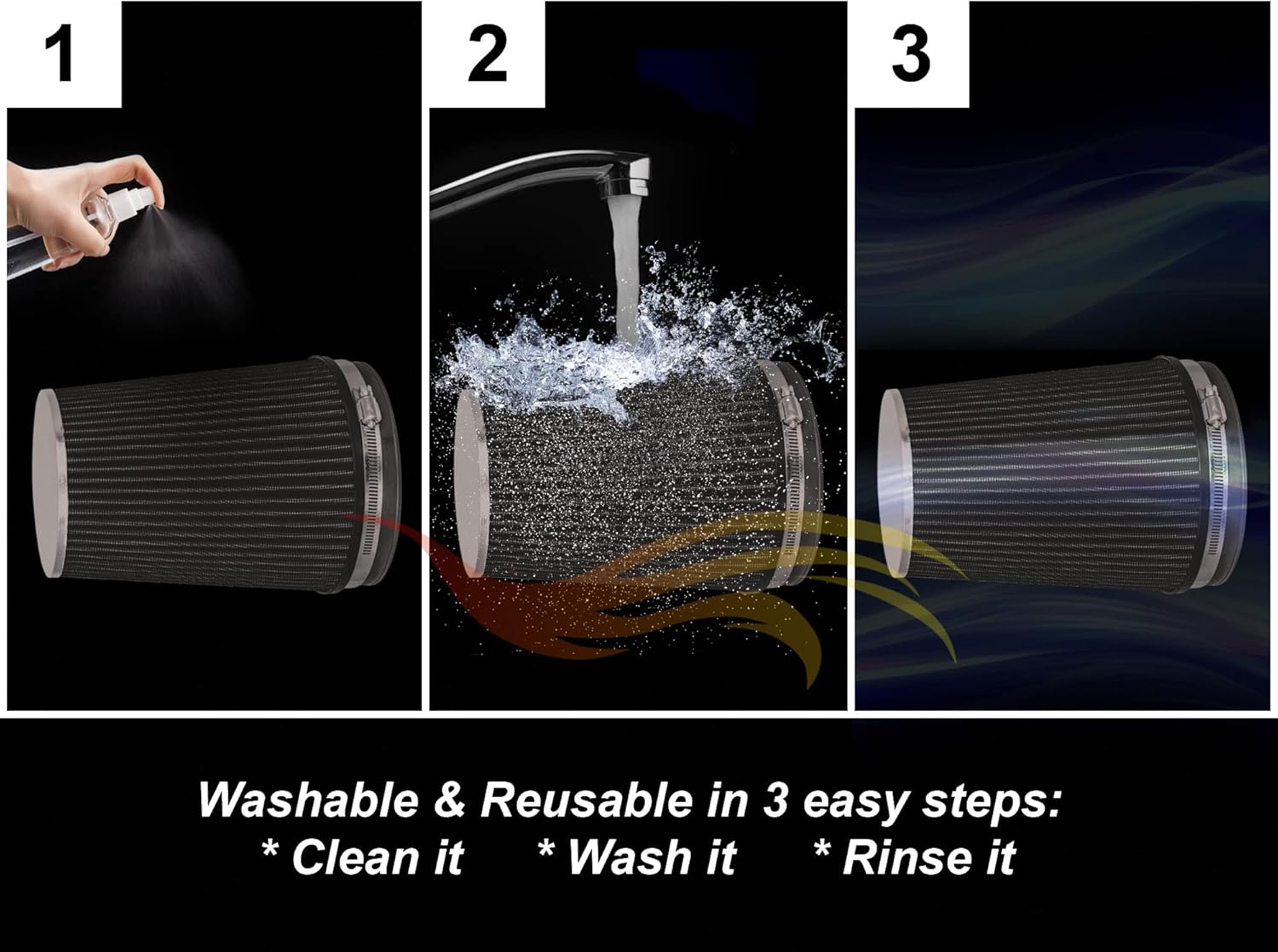 RSG Heat Shield Air Intake Kit with BLACK Filter For 1999-2006 GMC/Chevy/Sierra/Chevy/HD V8 4.8L/5.3L/6.0L Silverado 1500/2500/3500