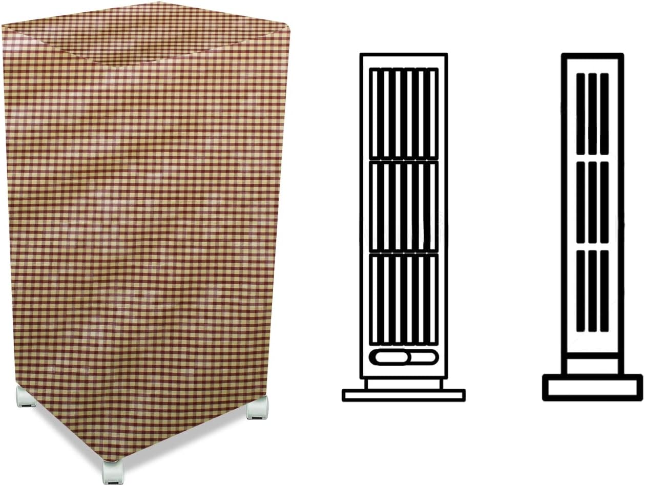Stylista Cooler Cover Compatible for Havells Alitura 30 Liter Tower Cooler Pin Check Pattern Brown