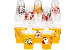 Sparkling Christmas Solos: 12 OZ Festive Cups for Cheerful Celebrations