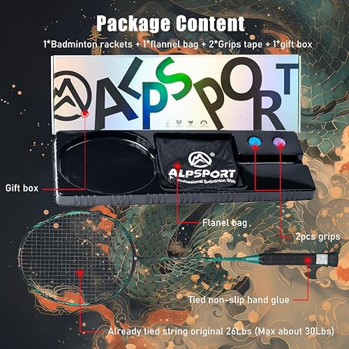 Miniatura 9 de V5 Scale - Raqueta profesional de fibra de carbono con marco de onda torcida 5U G5, 22-30 libras, raqueta de bádminton de fibra de carbono completa