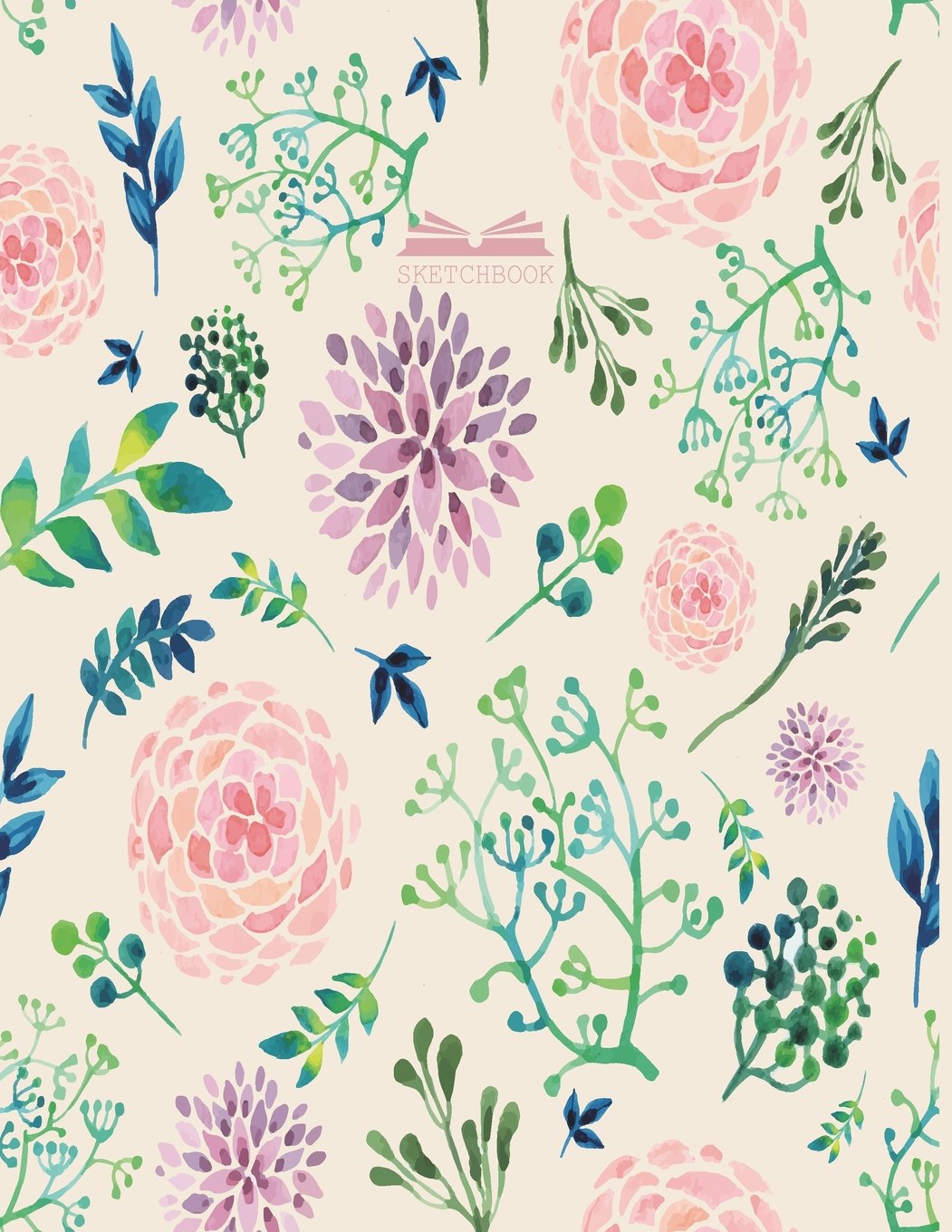 Sketch book: Floral cover (8.5 x 11) inches 110 pages, Blank Unlined Paper for Sketching, Drawing , Whiting , Journaling & Doodling: Volume 37 (Floral sketchbook,)