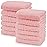 Cute Castle 12 Pack Muslin Baby Washcloths - Large 12\'\' by 12\'\' - Ultra Soft 100% Cotton - Super Absorbent Burp Cloths for Unisex, Boy, Girl -Pink
