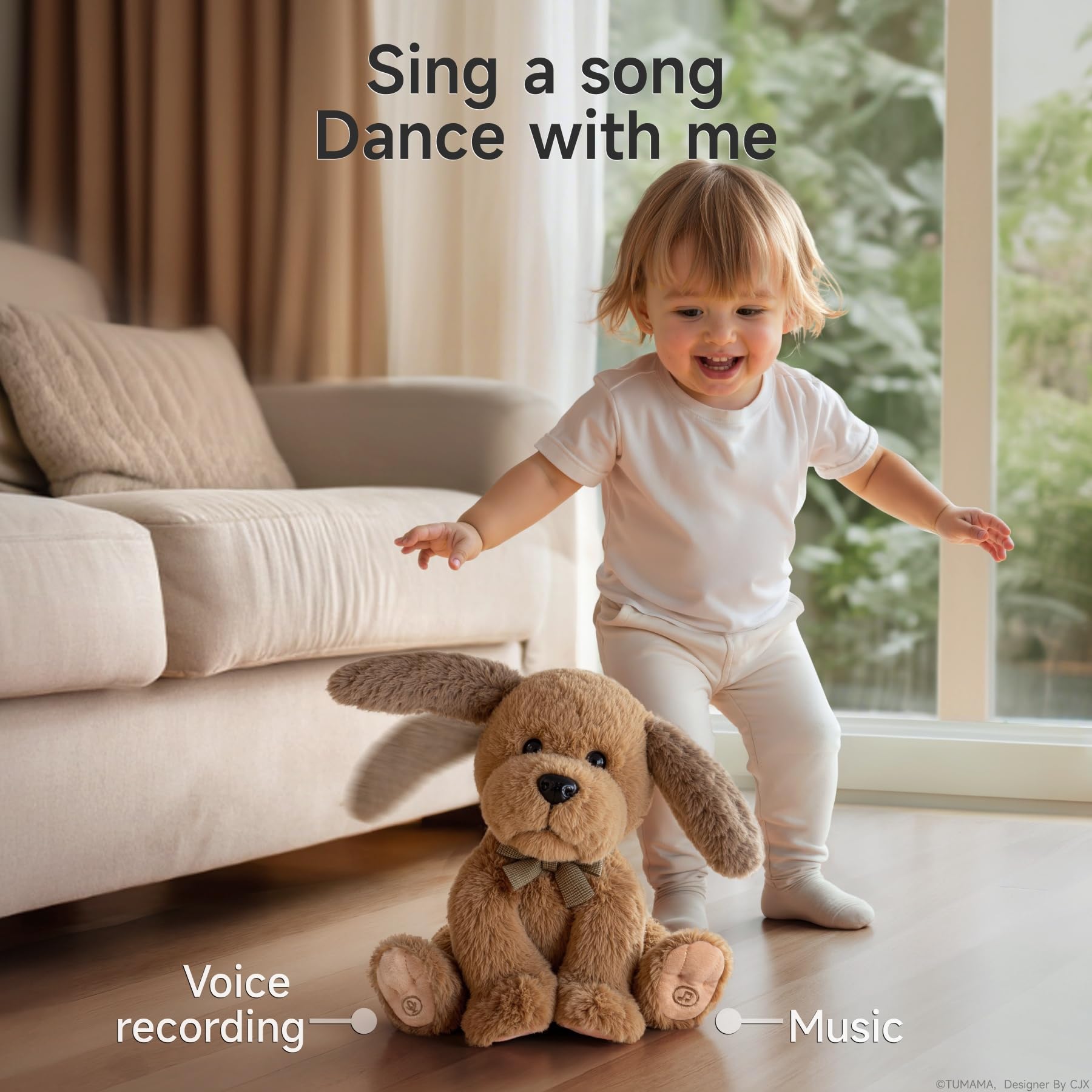 OR OR TU Electronic Plush Toy Dog for Kids Soft Electronic Pets Puppy Fanning Ears Singing - Image 4