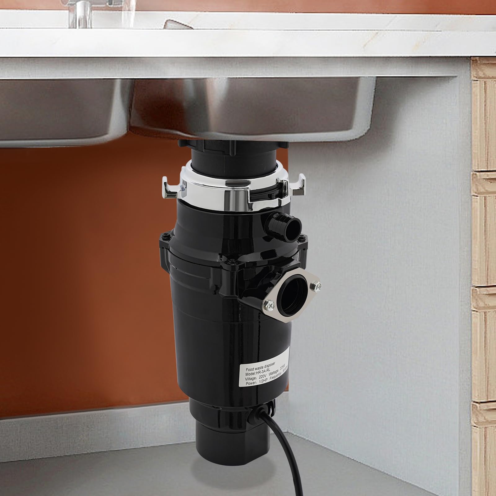 Trituradora Fregadero 375W Trituradora de Residuos de Cocina Fregadero Sistema de Eliminación de Residuos de Alimentos Trituradora de Alimentos Trituradora de Residuos para Fregadero de Cocina