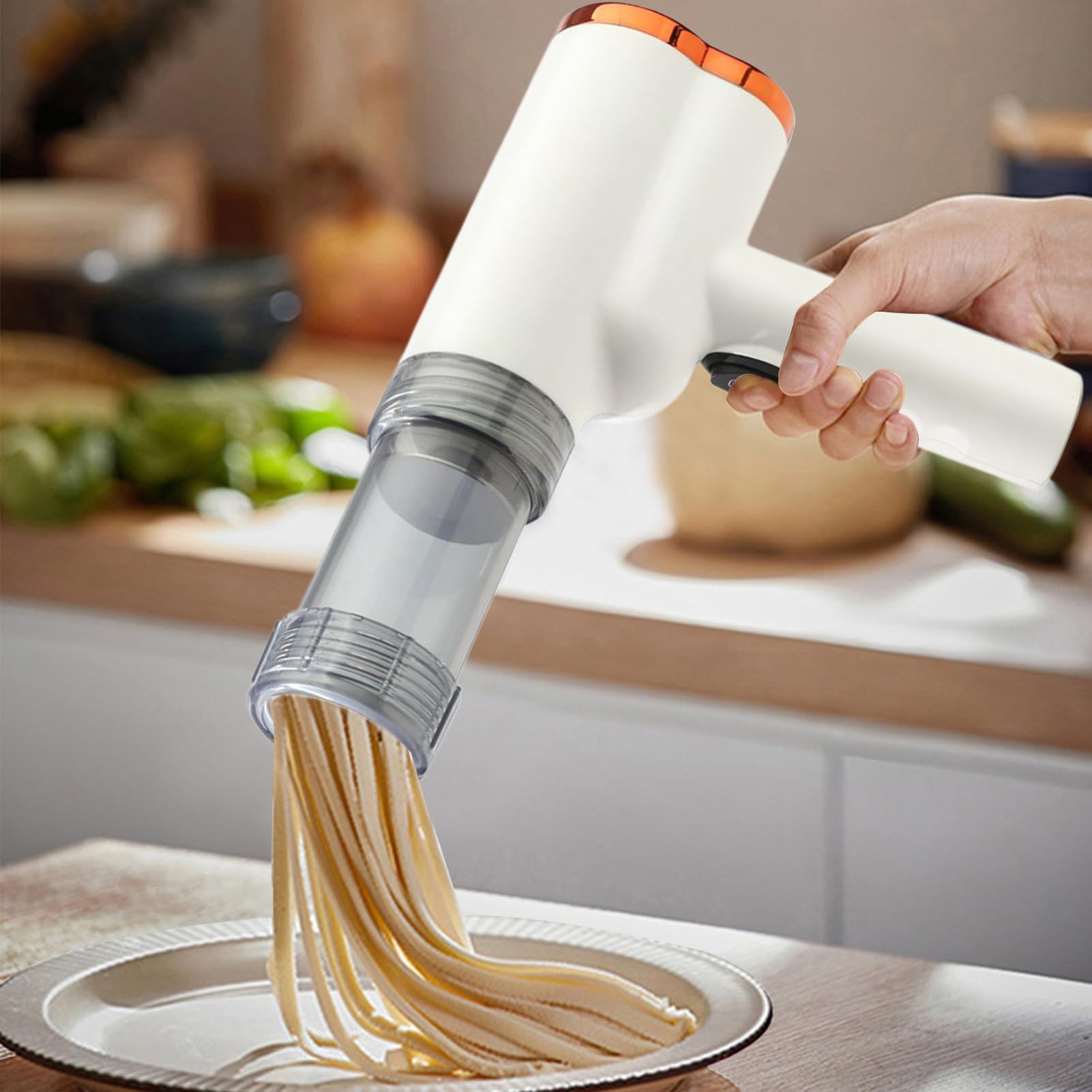 Máquina Eléctrica para Hacer Pasta Fabricador de Pasta Automático | Herramienta Manual Inalámbrica con 5 Accesorios para Cocina Casera, Preparar Pizza, Verduras y