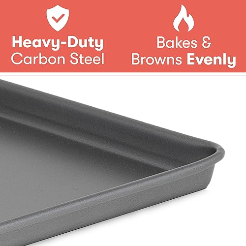Miniatura 4 de Cooking Light Bandeja antiadherente resistente para hornear de acero al carbono o bandeja para hornear con revestimiento de liberación rápida,