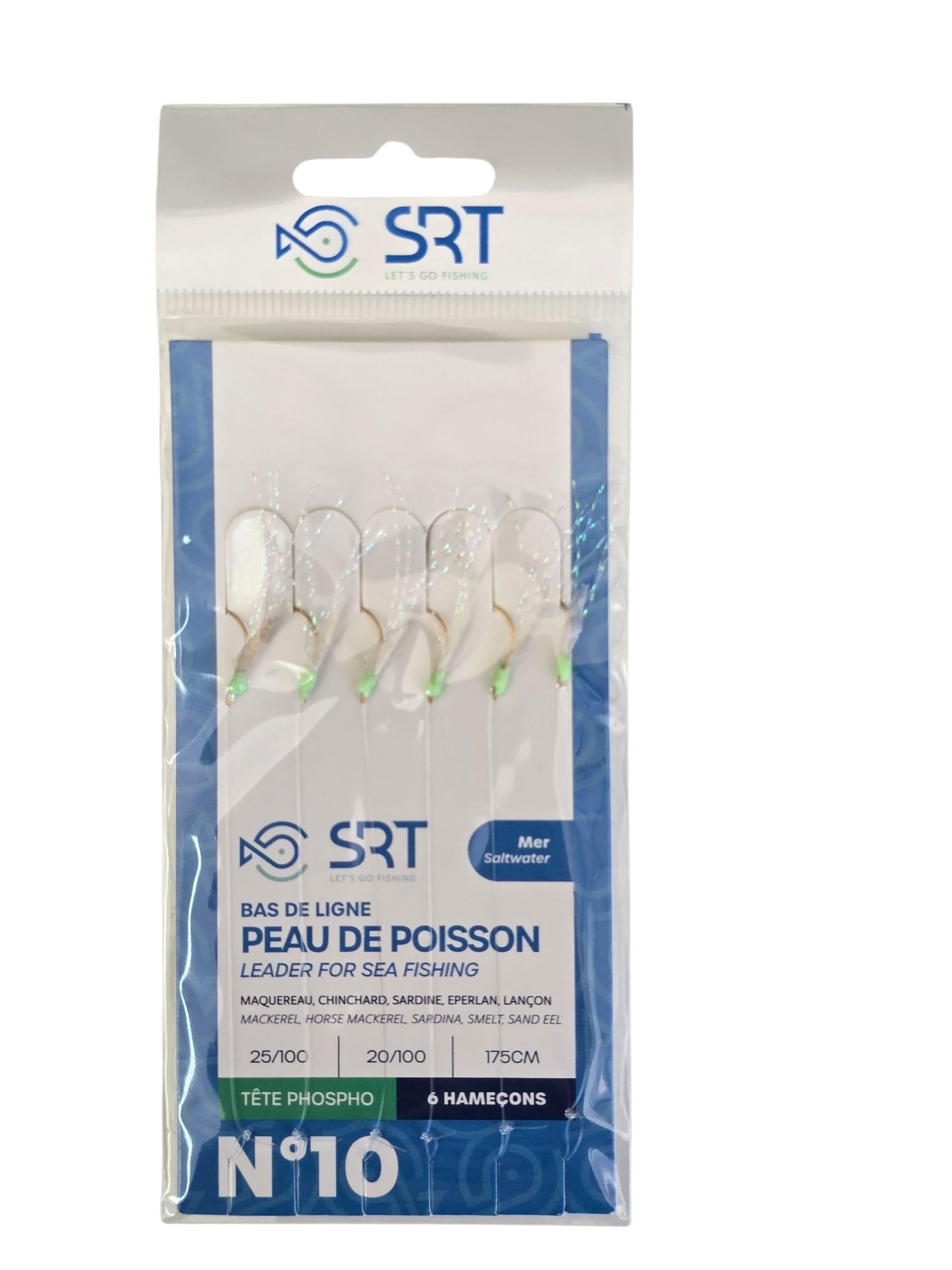 18 Pezzi Parature Kit 3 Confezioni Pesca in Mare Montatura Sabiki con 6 Ami, 175CM, Testa Fosforescente per Sgombro, Sardina Surello