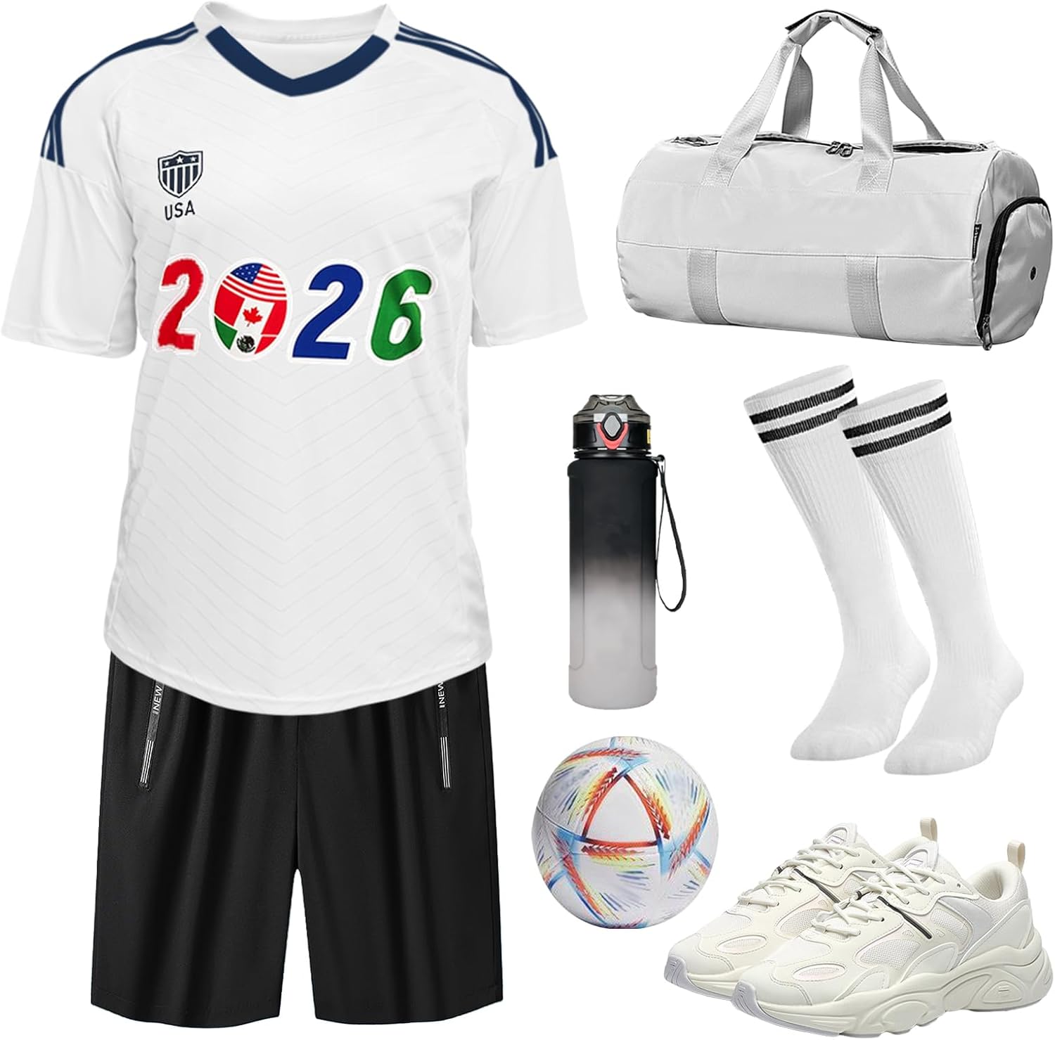 TeeTea Youth&Adult Soccer Jersey Size S-L, 2026 North America Soccer Cup T-Shirt, Soccer Fan Jersey Breathable, Team USA - Image 7