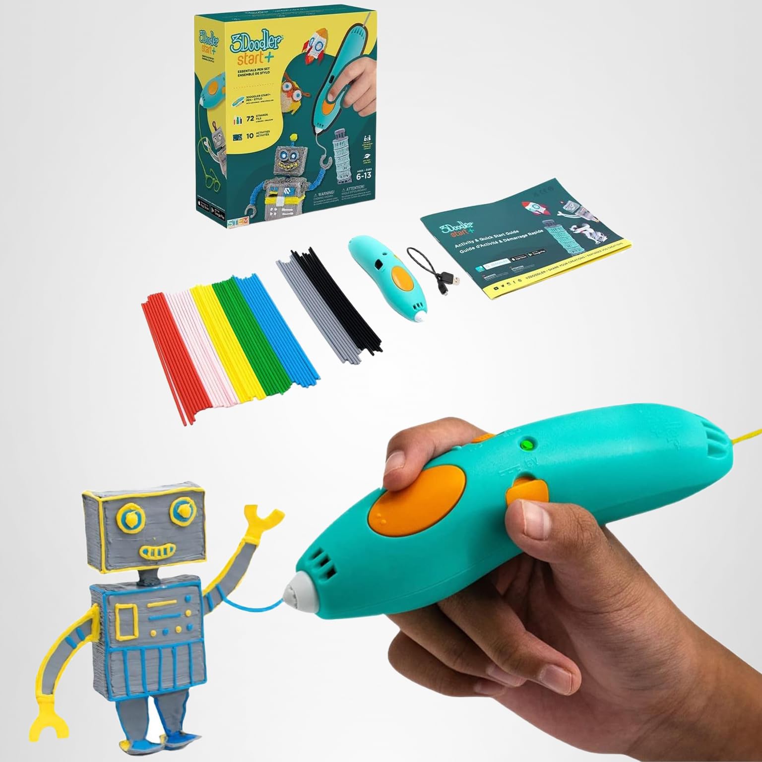 3Doodler Start+ Essentials (2024) 3D Pen Set for Kids, Easy to Use, Learn from Home Art Activity Set, Educational STEM Toy for Boys & Girls Ages 6+