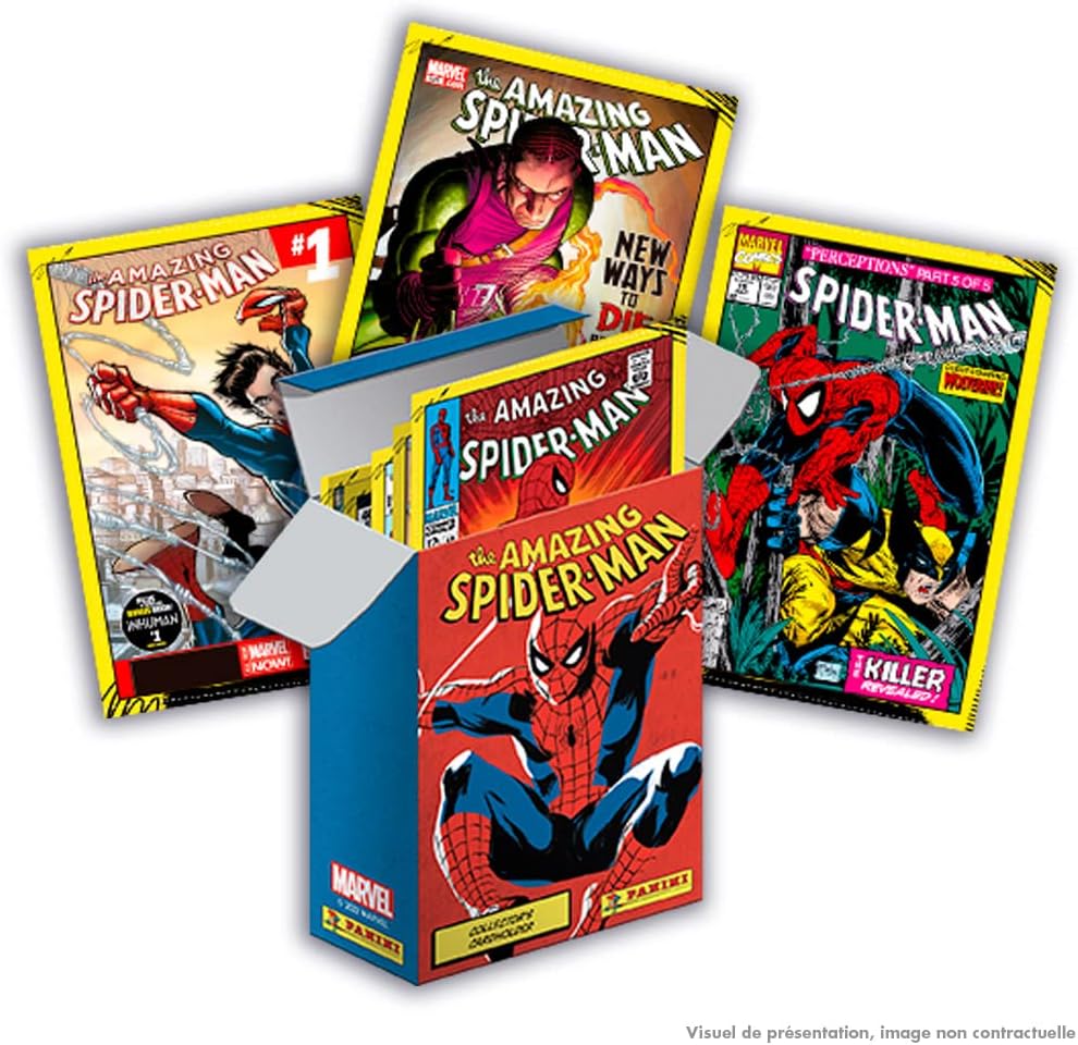 Panini 004378AF Альбом Spiderman 60th Anniversary с карточкой ранга на французском языке наклейки продаются отдельно
