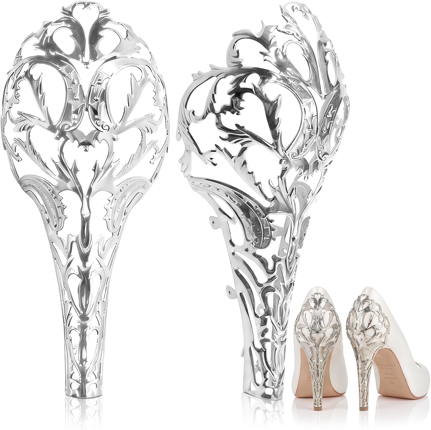 Shudyear Hollow Out Alloy Shoe Heel Decoration for Bridal and Wedding Shoes