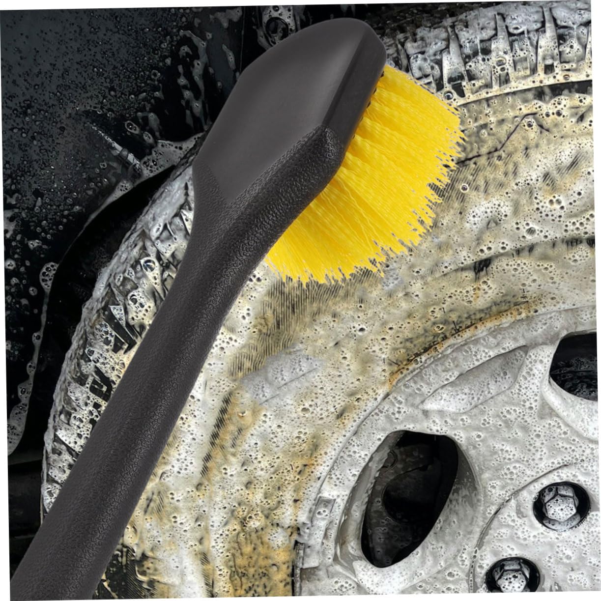 PLAFOPE 2 Stück Auto Felgenreiniger Bürste mit Langem Stiel Langlebige Auto Detailing Bürste für Reifen und Felgen Vielseitiges Reinigungswerkzeug für Gründliche Schmutzentfernung an