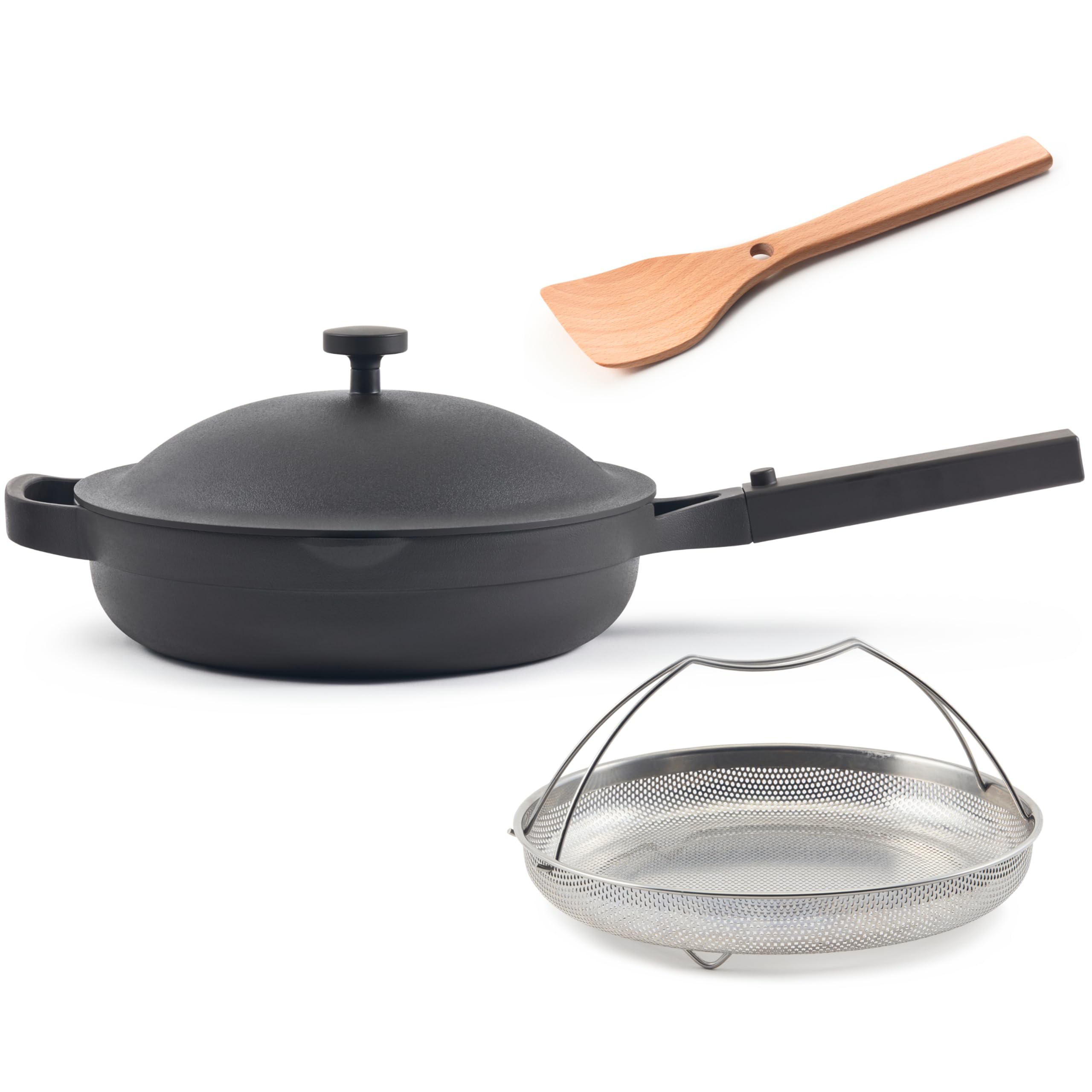 Always Pan 2.0 | 10.5" Ceramic Pan with Modular Lid, Steamer Basket & Spatula | Patented 10-in-1 Nonstick, Non-Toxic Cookware Made Without PFAS | Induction & Oven-Safe up to 450°F | Char