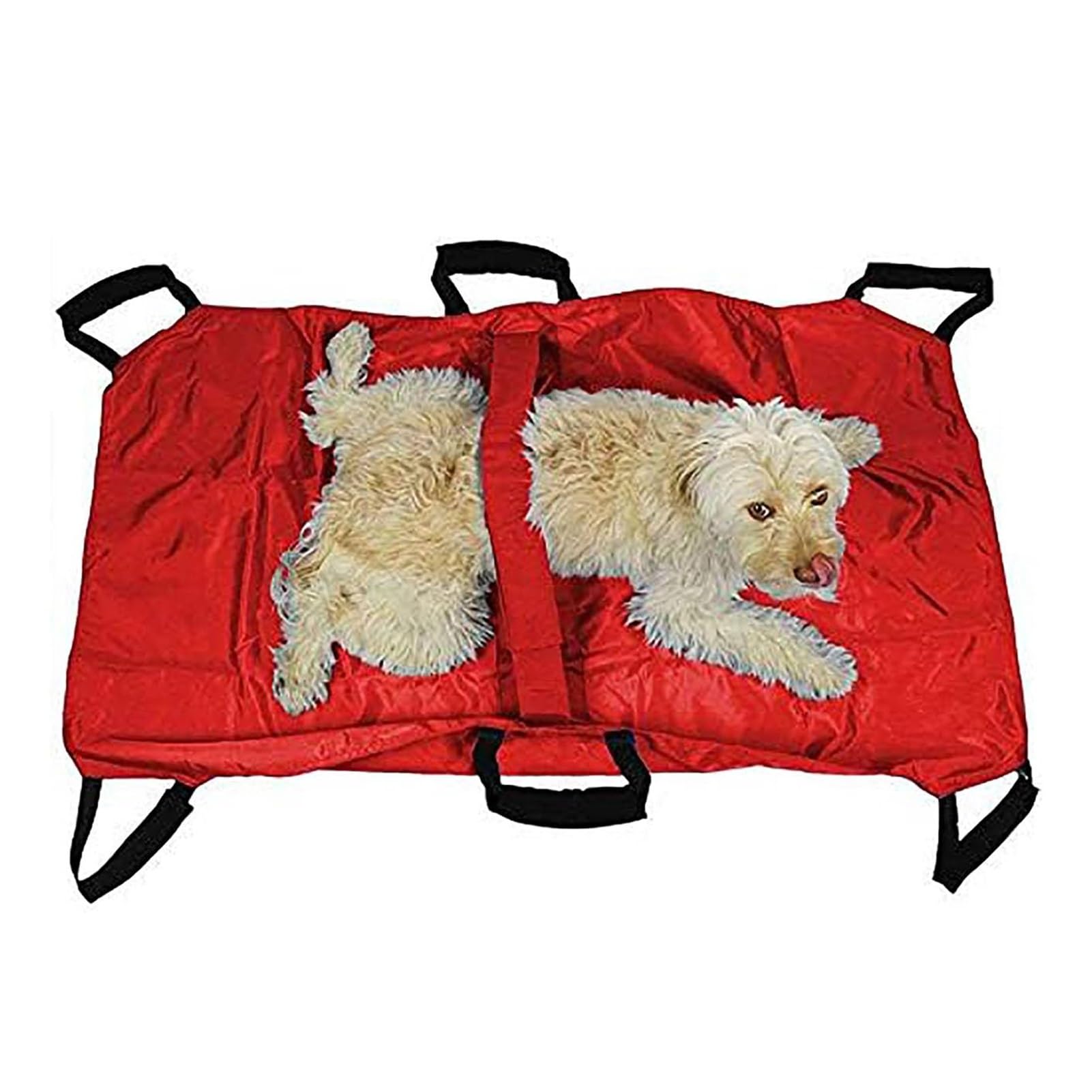 SGKOMN Pet Transport Stretcher, Transport Stretcher for Dogs, Foldable Veterinary Stretcher, with Safety Strap, for Animal Medical Injury Rescue Disability, 250 Pound Weight Limit, Red