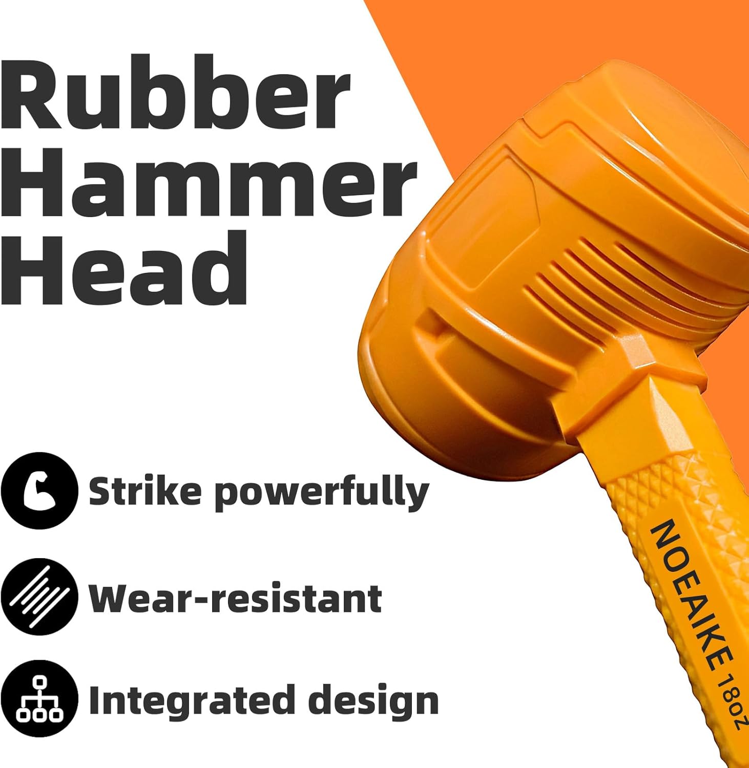 2-Pack Mallet Hammer Set,14oz & 18oz Rubber Hammers Tool for Floor Mounting,Home Renovation, Construction,Woodworking