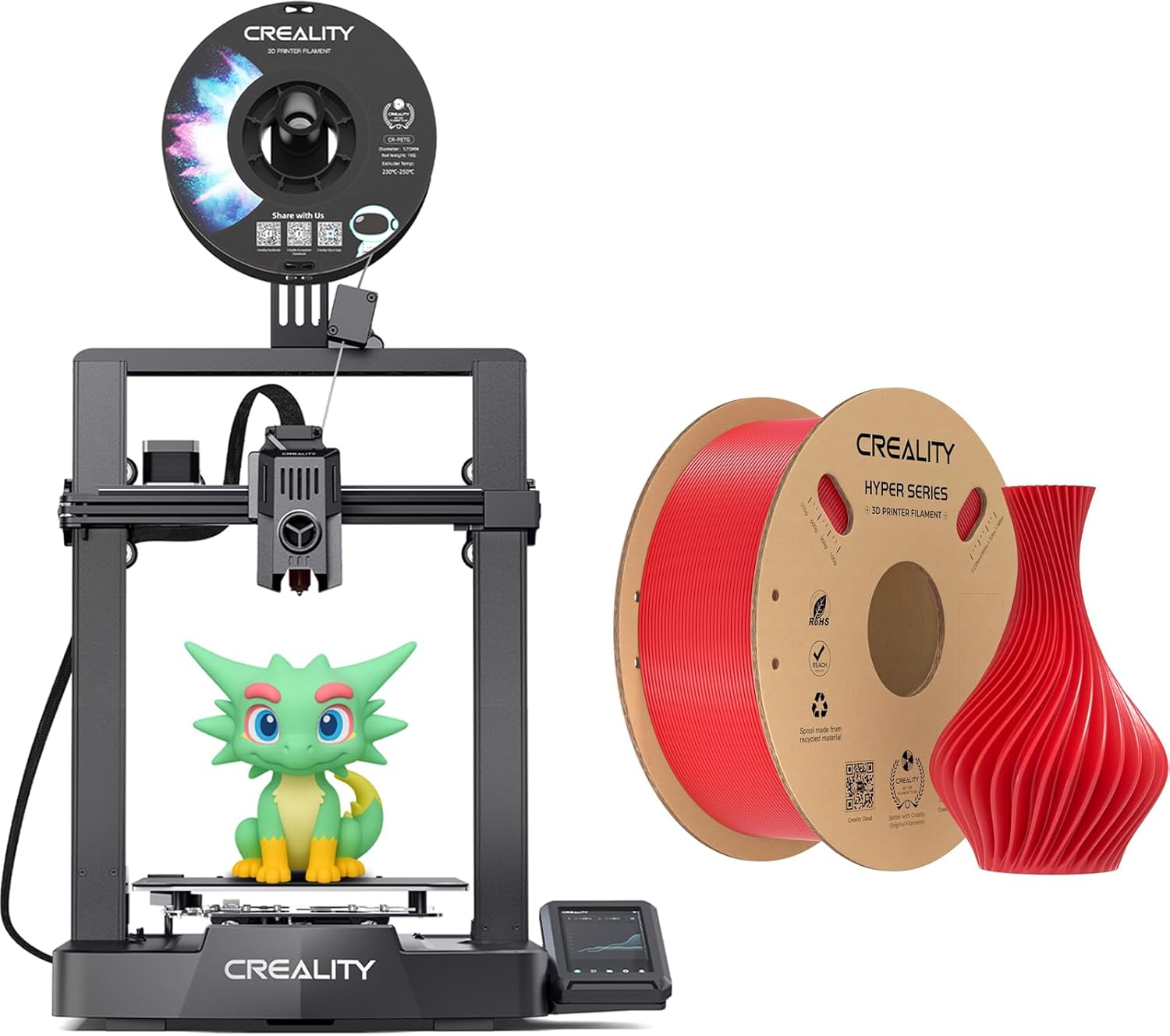 Creality Ender 3 V3 KE 3D Printer, 500mm/s Max Speed 3D Printers Bundle with Creality High-Speed PLA Filament Red