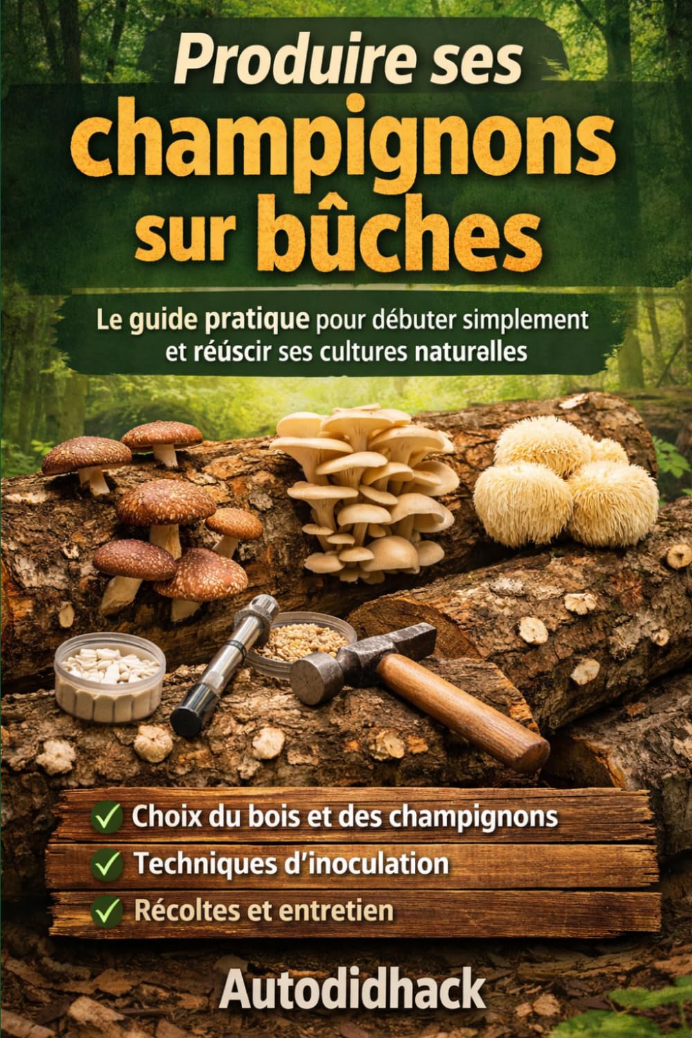 Produire ses champignons sur bûches: Le guide pratique pour débuter simplement et réussir ses cultures naturelles