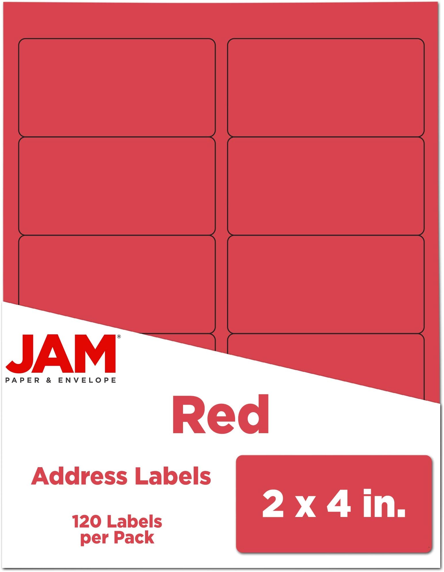 Shipping Address Labels - Standard Mailing - 2 x 4 - Red - 120/Pack