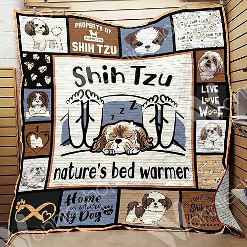 Shih Tzu Dog Nature's - Manta calentadora de cama individual para perro, tamaño individual, Queen, King, súper King, la mejor decoración para