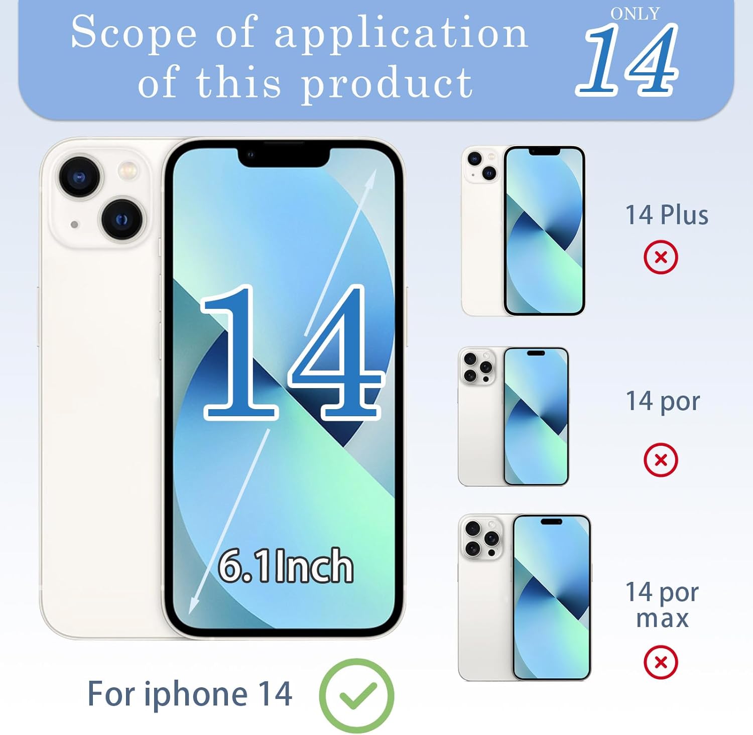14 Back Glass Replacement with Metal Camera Frame &Magnet for iPhone 14(6.1-inch Starlight) & Includes Replacement Tools