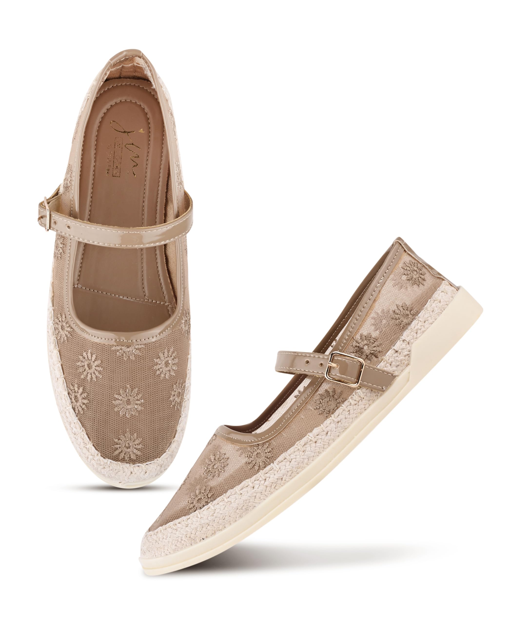 Women's Floral Embroidered Mesh Espadrille Flats with Adjustable Buckle and Woven Sole-image-23