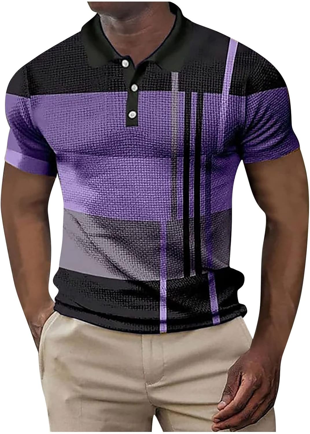 EndoraDore Men's Short Sleeve Polo Shirts Casual Golf Printed T-Shirts Summer Sport Moisture Wicking Performance Shirt