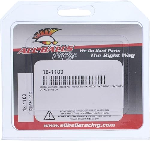 Miniatura 4 de All Balls Kit de reconstrucción de cilindro maestro (18-1103) Reemplazo para KTM SX 105 2004, SX 65 2004-2007-2009 2010 2011, XC 65 2008 2009, SX 85