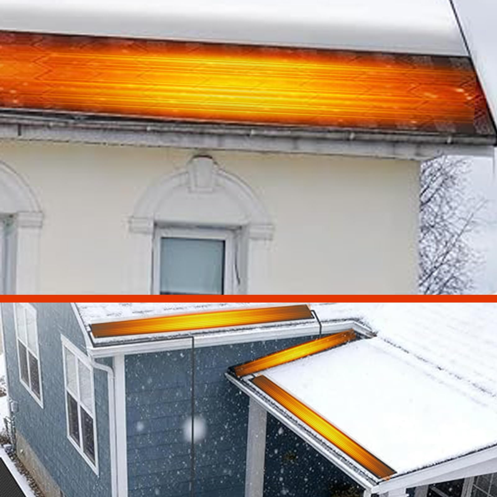 Ogrzewane maty do topienia śniegu na dachu ogrzewanie, aby zapobiec gromadzeniu się lodu w zimie i odśnieżania PVC elastyczne chodniki, czarny, 54 × 400 cm