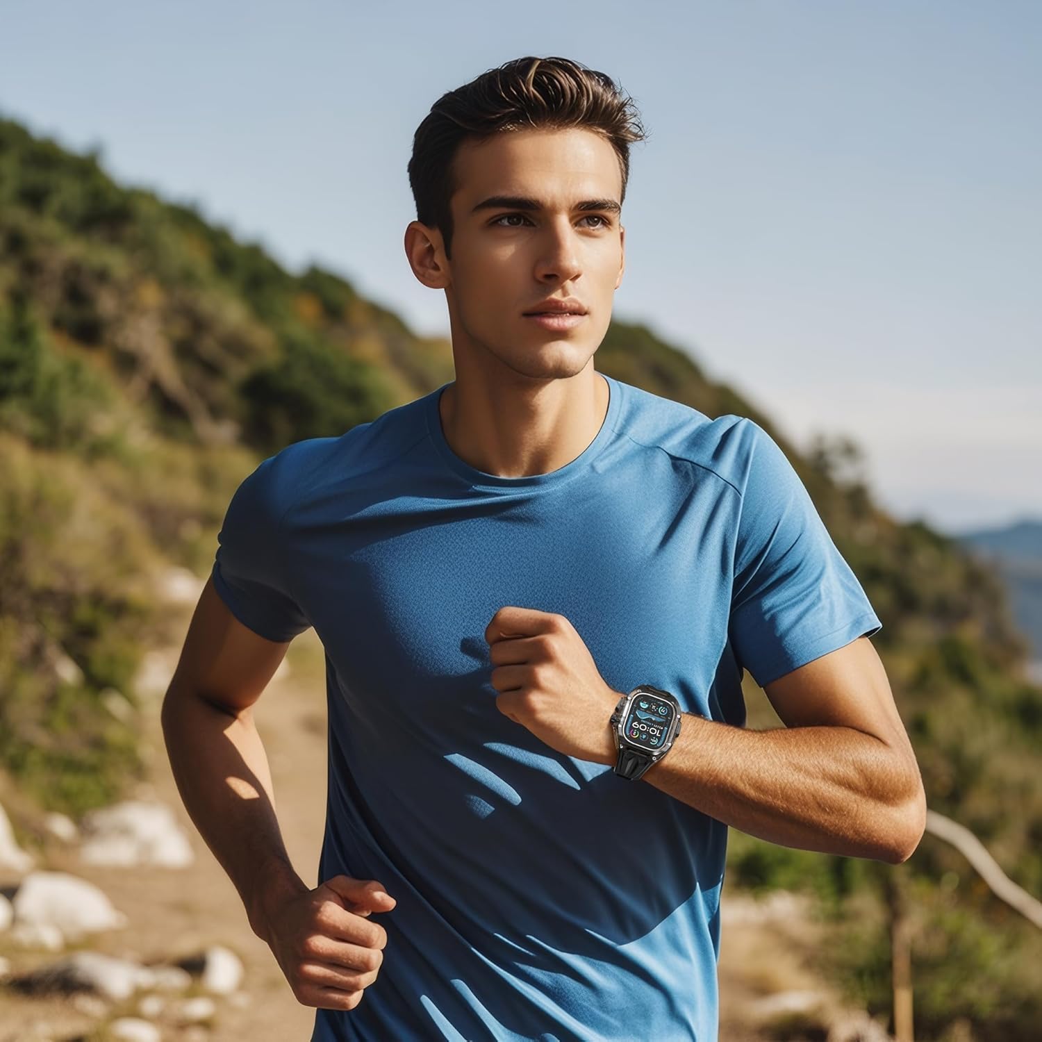 Allfulyun Sport Case with Band Compatible with Apple Watch Band for Men 46mm 45mm 44mm, Shockproof Rugged Band Strap with Bumper Case iWatch Strap for Series 11 10 9 8 7 6 5 4 SE 3/2/1