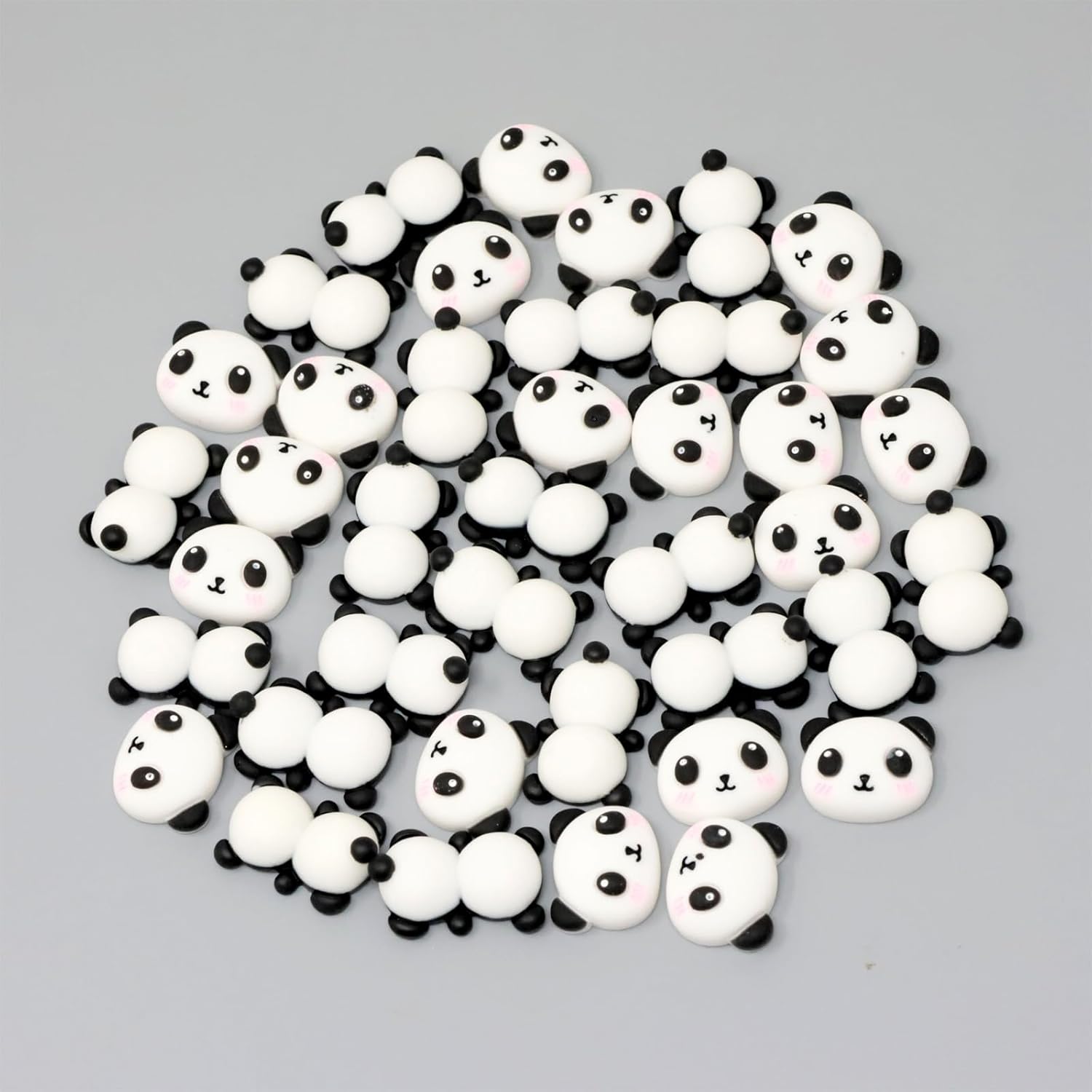 Honbay 40PCS Panda Flatback Resin Charms Cute Panda Head and Backs Resin Cabochons for Hair Accessories Phone Case Scrapbooking Decoration (2 Style) - Image 4