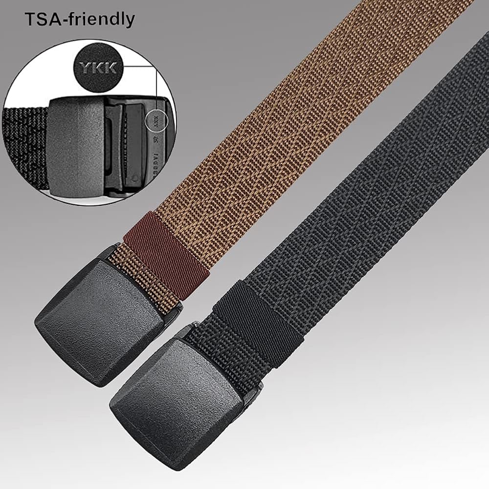 HOANAN Mens Nylon Belt Tactical 2 Pack 28-72 Waist Casual Work No HOANAN Mens Nylon Belt Tactical 2 Pack 28-72 Waist Casual Work No