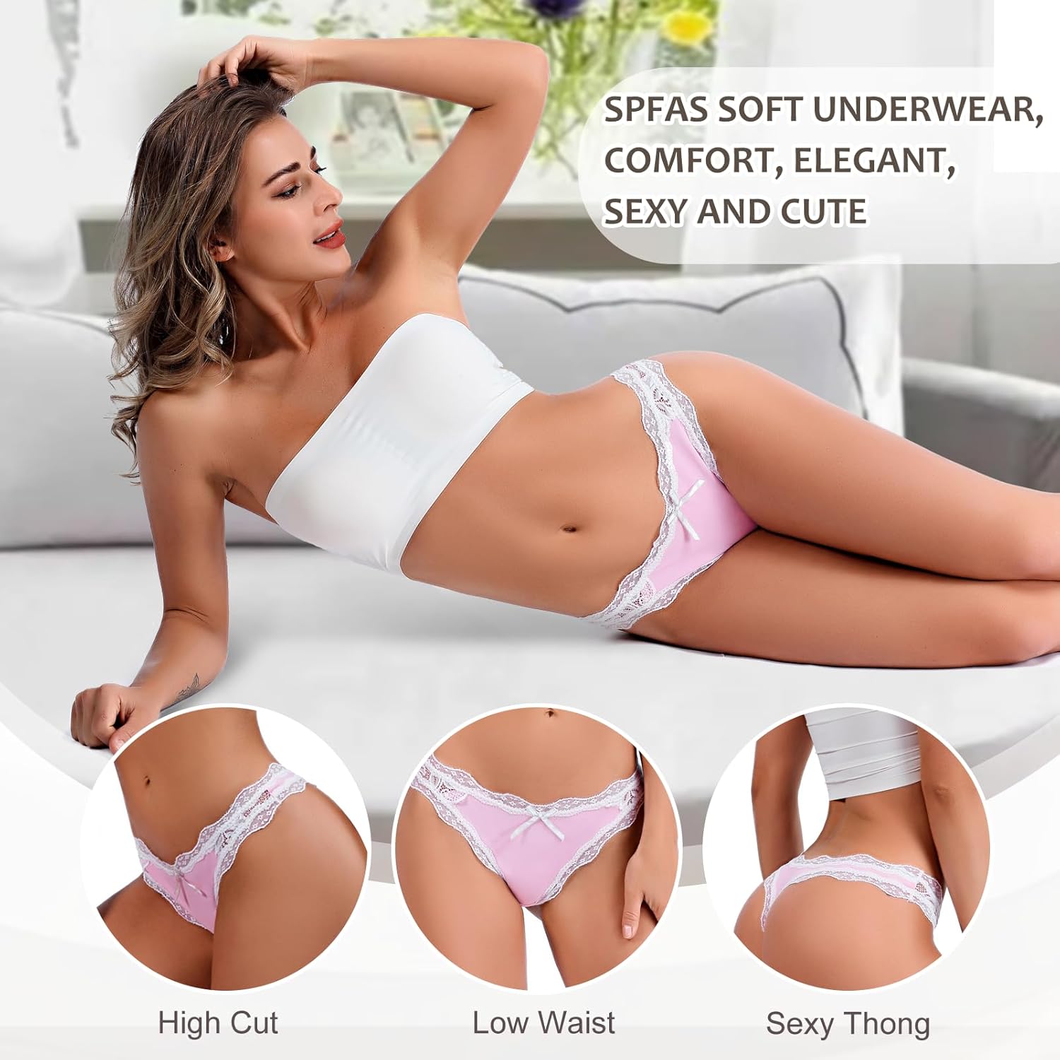 Women's Lace Underwear Sexy Panties for Women Comfort Cheeky Bikini Underwear Soft Hipster Brief Panties for Ladies - Image 2