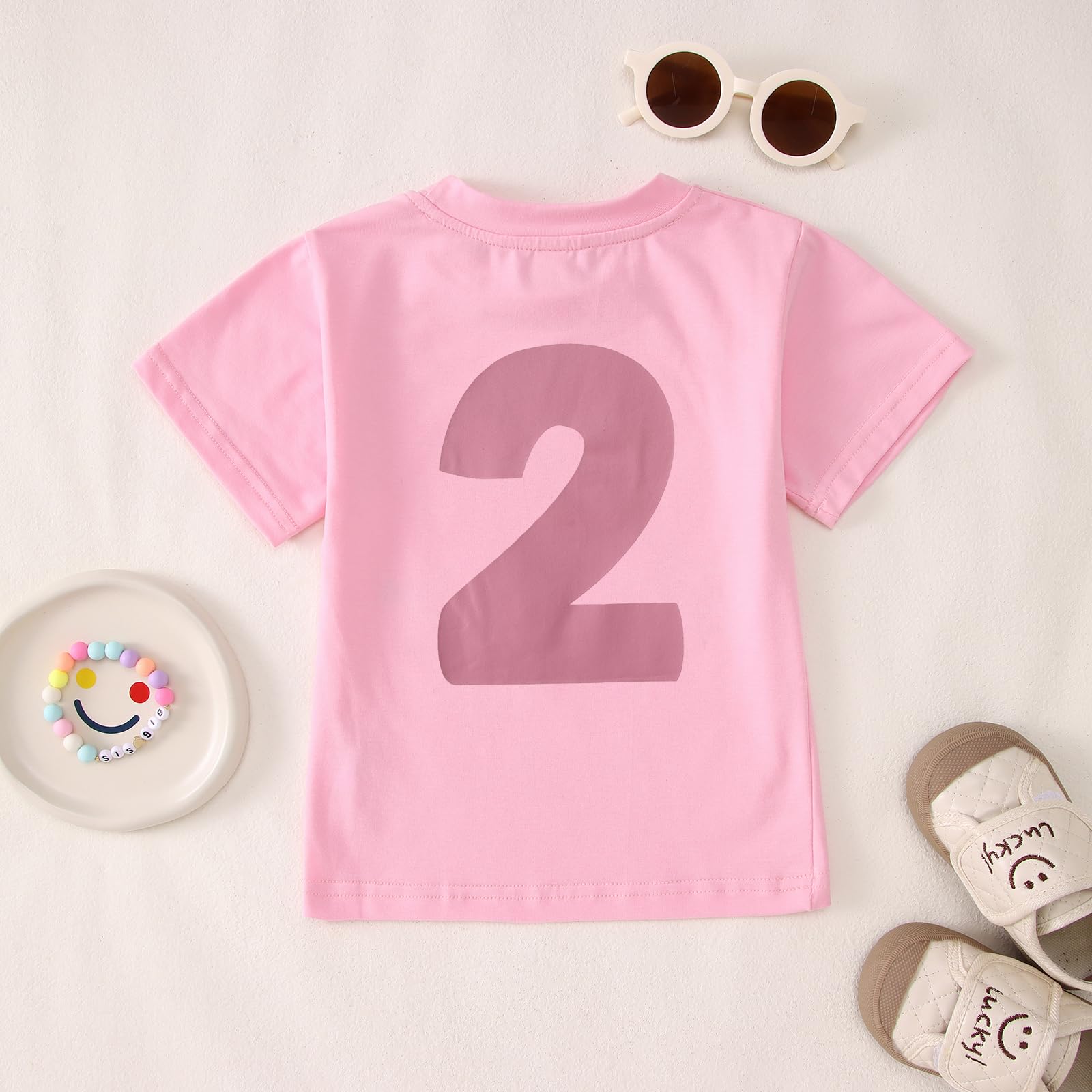 Camiseta de 2º cumpleaños para niña "I'm Two Cute", camiseta de impresora de segundo cumpleaños, camisetas de fiesta de cumpleaños, ropa de verano, manga corta, camiseta de cuello redondo suave