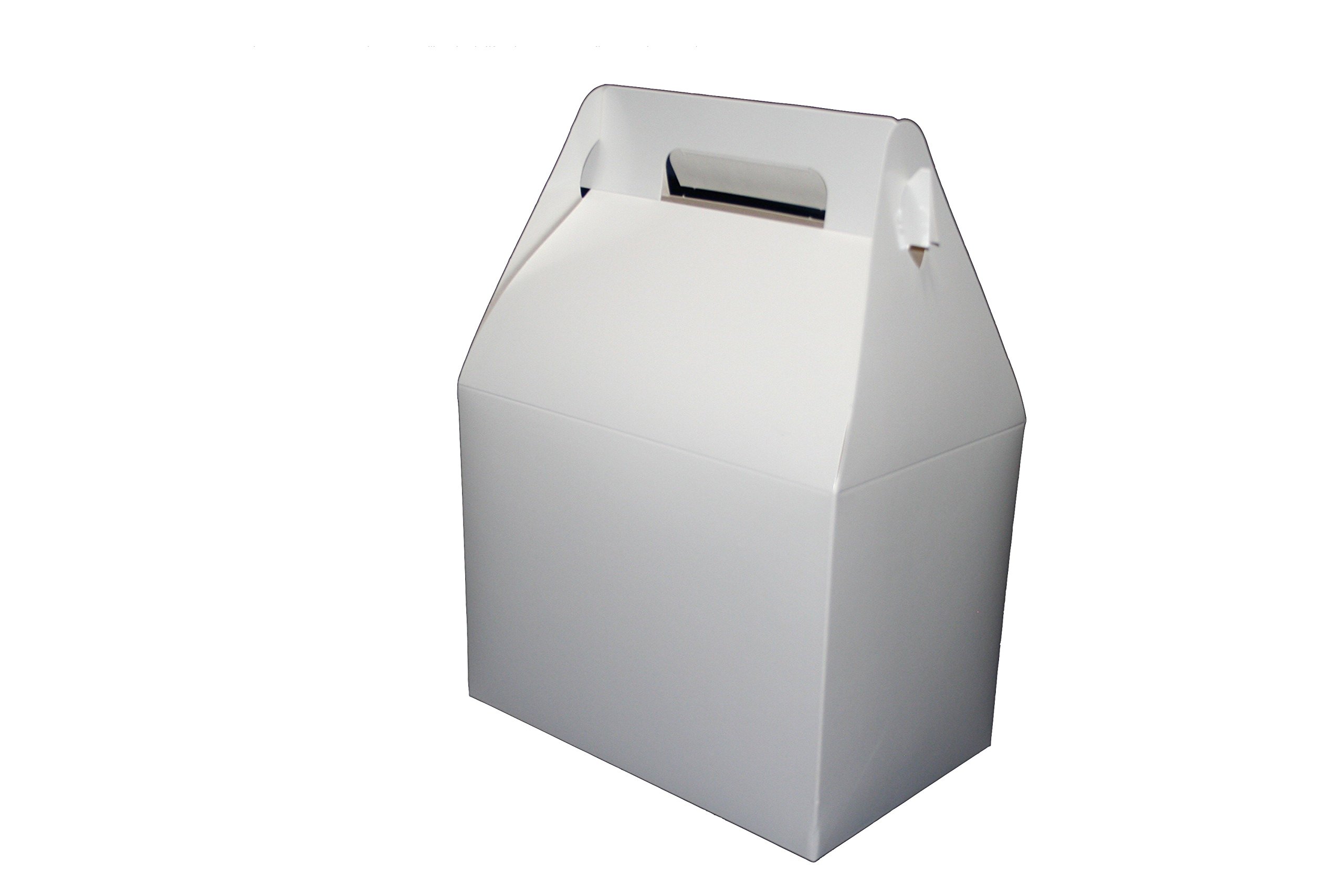 MeyerPak STOCW0010 Large Barn Style Take-Out Box, Glossy Finish, 10 lb. Capacity, White