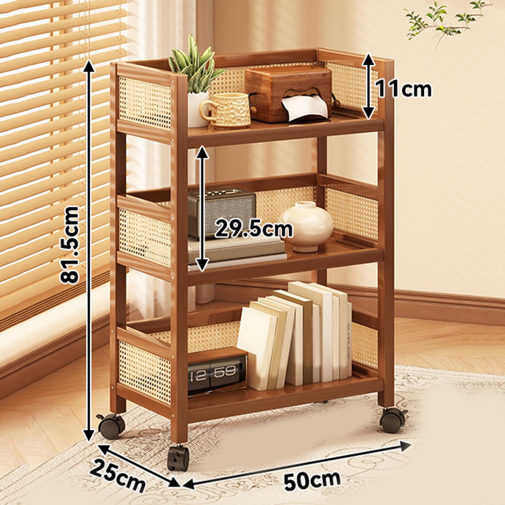 Amazon.co.jp: [SDS] キッチンワゴン 収納カート 30*25*81.5 竹製