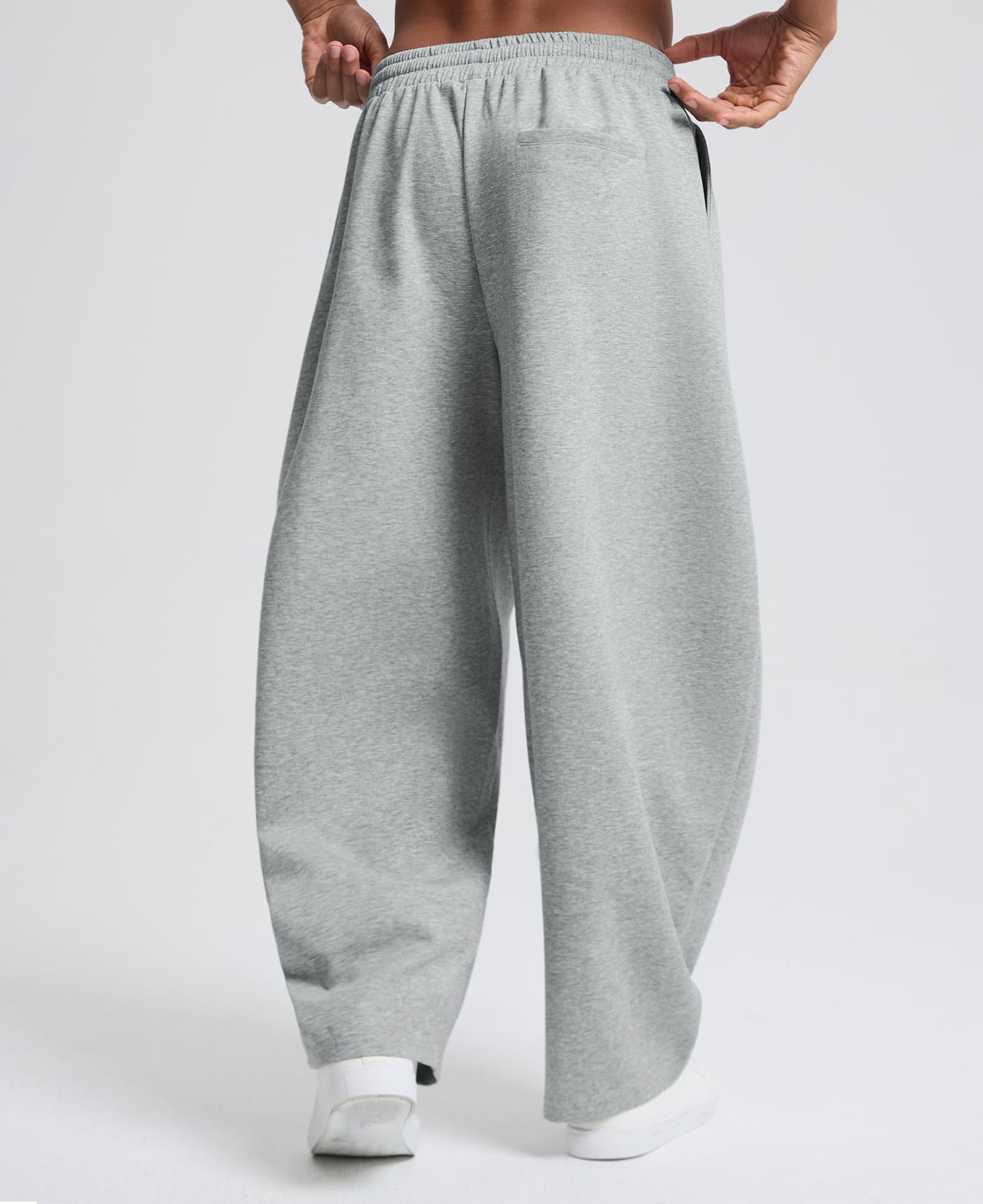 Susclude Mens Baggy Barrel Sweatpants Wide Leg Drawsting Loose Fit Casual Comfy Lounge Lightweight Gym Track Summer Pants - 5