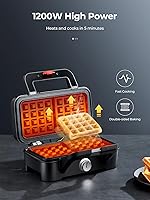 Vista 2 de Sandwichera 3 en 1, waflera con platos extraíbles, juego de plancha para gofres Panini Press con control de temperatura de 5 engranajes