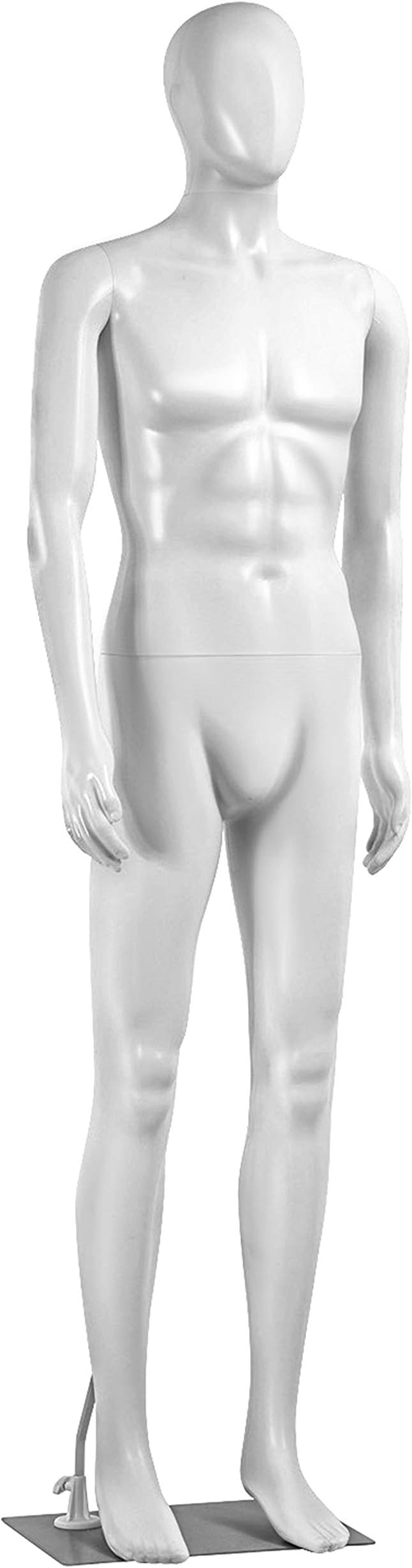 SereneLife 74" Male Mannequin Torso Dress Form with Full Body Stand – Detachable, Adjustable, Vivid Facial Details, Flexible Limbs, 360° Rotating Head & Durable Metal Base for Clothing Display